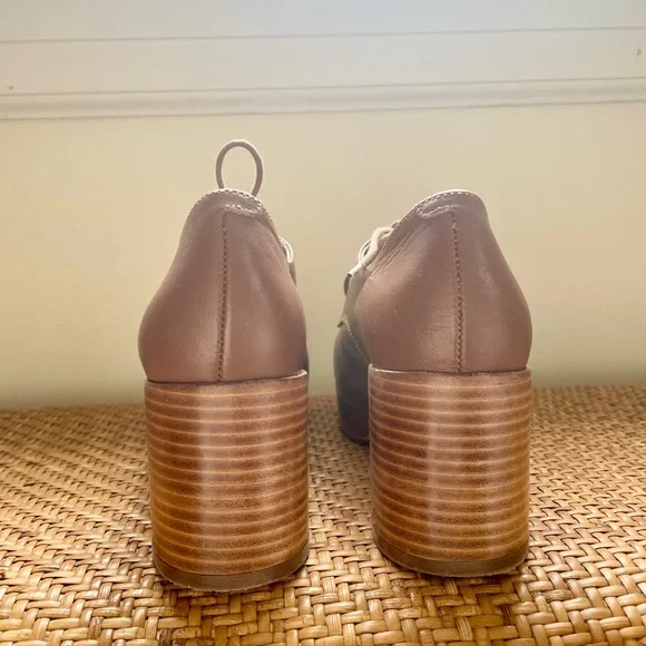 NEW || Brown Leather Heels - Picture 3 of 7